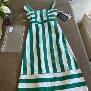 NWT Tuckernuck Hyacinth House green white striped dress